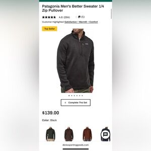 Patagonia Black Quarter Zip Pullover